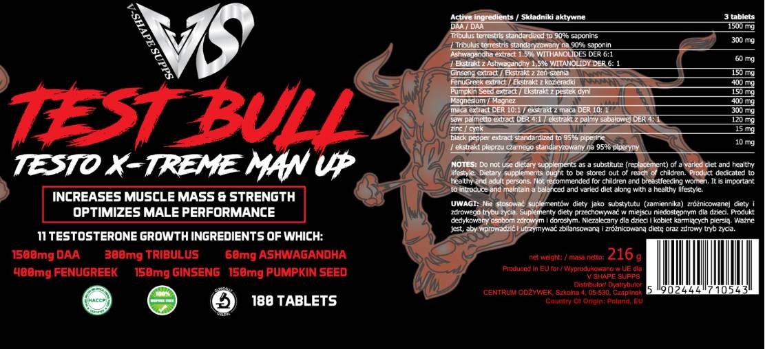 Test Bull | Testo X -TREM ČOVJEK UP - 180 tableta