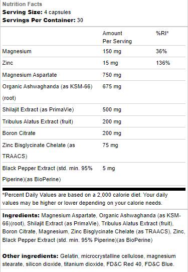 Test podrška | s Ashwagandha i Shilajitom - 120 kapsula