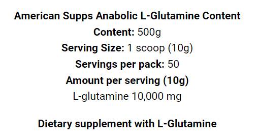 Anabolički L -glutamin - 500 grama
