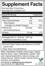 Ashwagandha Gummies s vitaminom D | Pasion Fruit Orange 60 tableta za žvakanje
