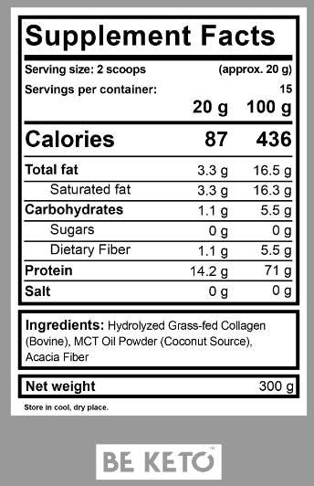 Keto kolagen + MCT prah - 300 grama