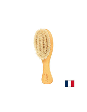 Wooden soft brush for baby hair, 13 cm - Nutra Best Europe