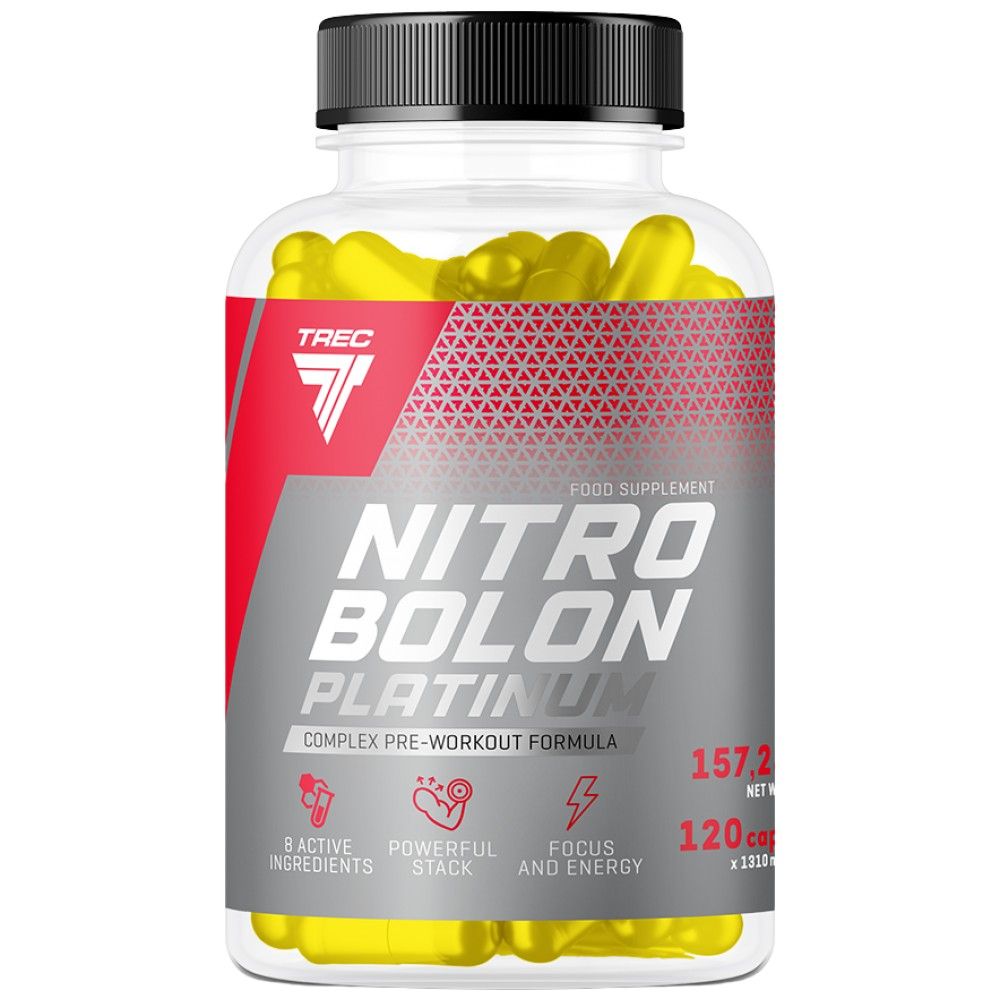 Nitrobolon platinaste kape | Kompletna formula prije vježbanja - 120 kapsula