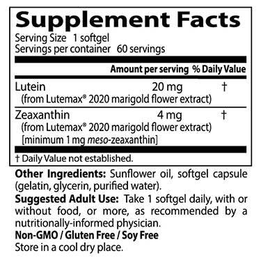 Najbolji lutein 20 mg - 60 Softgels
