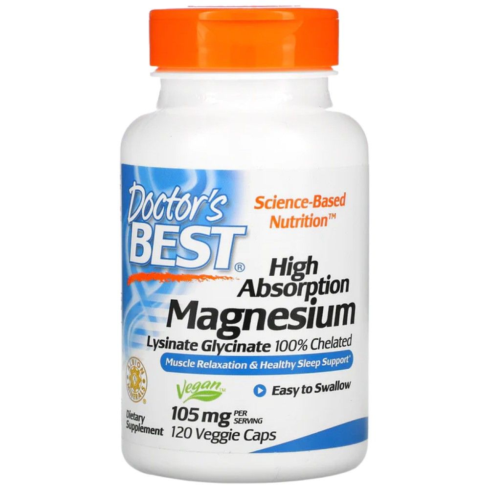 Visoka apsorpcija 100% helirani magnezijev glicinat 105 mg - 120 kapsula