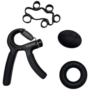 Hand and Arm Exercise Equipment | Forearm grip + Grip and finger training rubber 4 pcs. - Nutra Best Europe