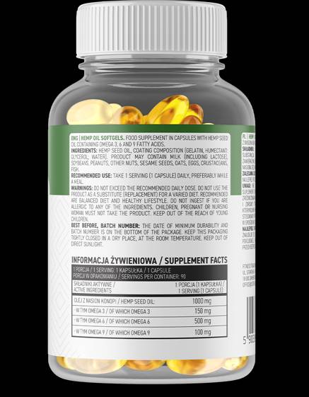 Ulje sjemenki konoplje / omega 3-6-9 Kompleks 90 gel kapsule