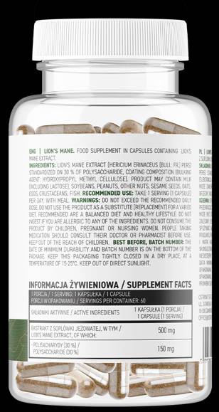 Lion's Mane 500 mg / vege 60 kapsula