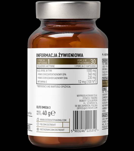 Elite omega 3 1000 mg + vitamin E 30 gel kapsule