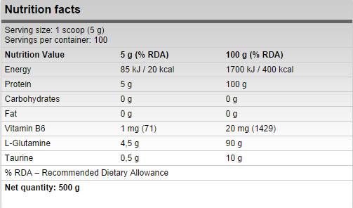 Xtreme glutamin - 500 grama