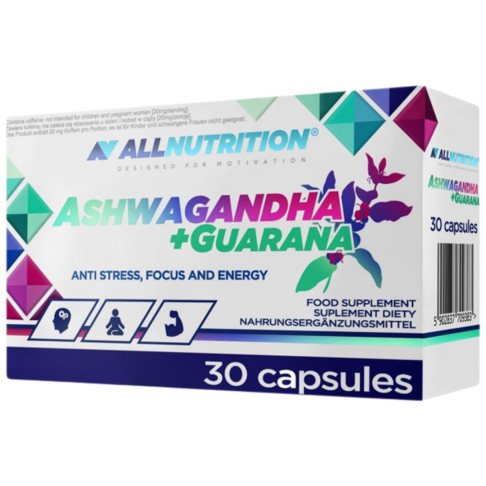 Ashwagandha + guarana | Anti stres, fokus i energija - 30 kapsula