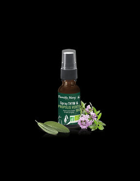 Spray Thyme & Propolis Verte BIO / Throat spray with thyme, green propolis and sage, 20 ml Famille Mary - Nutra Best Europe
