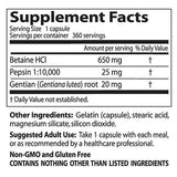 Najbolji betaine HCl 650 mg / s pepsin i gentian grickalicama - 360 kapsula