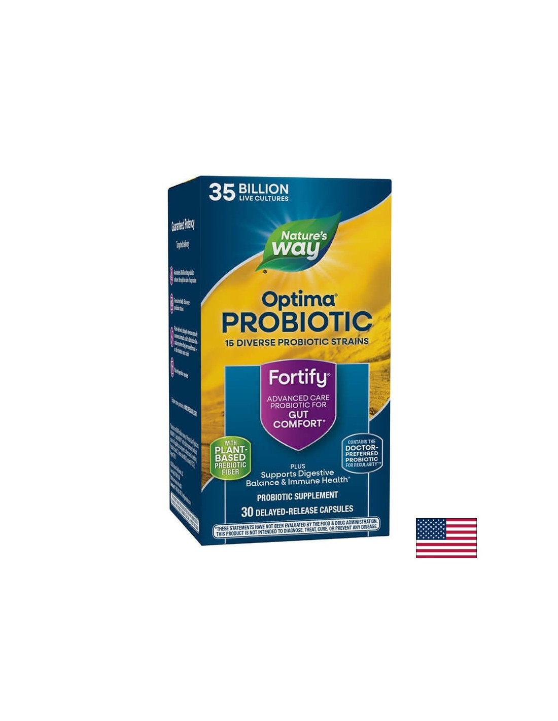 Fortify ™ Optima® Daily Probiotic + Prebiotic - Utvrdite optima probiotik, 35 milijardi aktivnih probiotika, 30 kapsula prirode