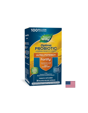 Fortify™ Optima Advanced Care Probiotic - Fortify Optima Probiotic + Prebiotics, 100 Billion Active Probiotics, 30 Capsules Nature's Way - Nutra Best Europe
