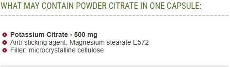 Kalijev citrat 500 mg 60 kapsula