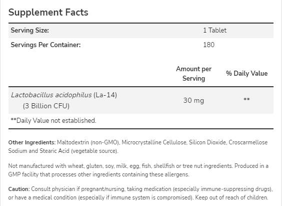 Acidophilus tri milijarde - 180 tableta