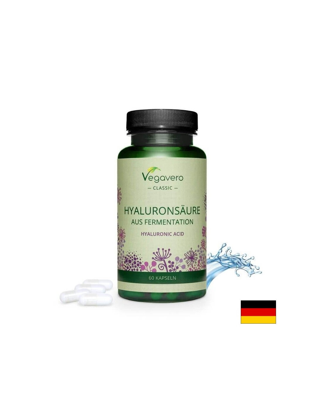 Hyaluronsœure/hijaluronska kiselina, 60 kapsula, 100% veganska <tc>Vegavero</tc>