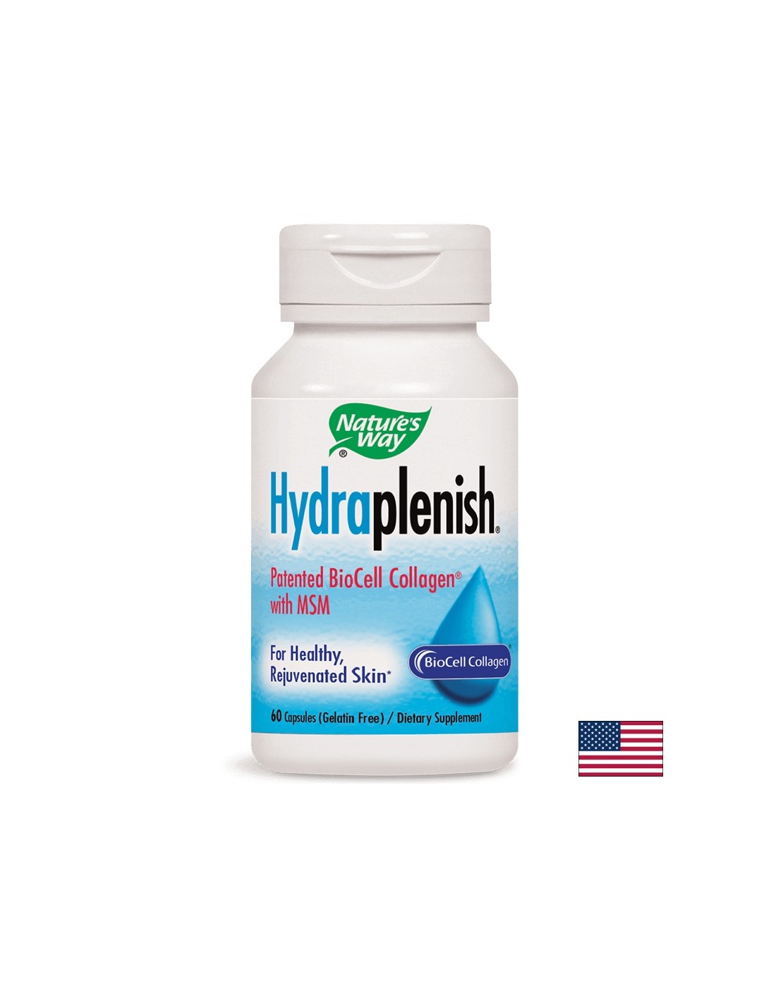 Kolagen s hijaluronskom kiselinom i MSM Hydraplenish® - prekrasni koži i zdravi zglobovi, 750 mg, 60 kapsula prirode