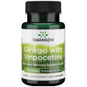 Ginkgo with Vinpocetine (Standardized) 40 mg - 60 capsules - Nutra Best Europe