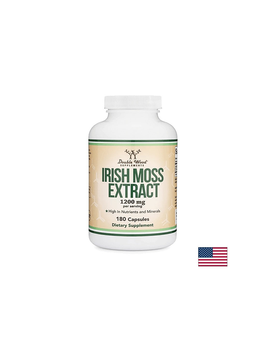 Irska morska mahovina - Crvena alga (Irish moss), 180 kapsula <tc>Double Wood</tc>