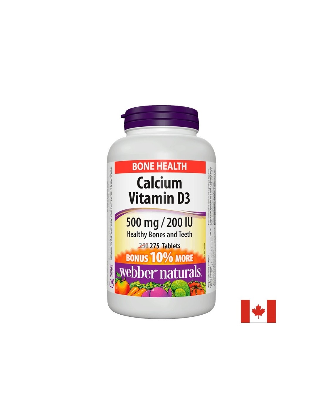 Kalfiй 500 mg + vitamin d3 200 iu - зa зdravi kosti i зъbi, 275 tabletki
