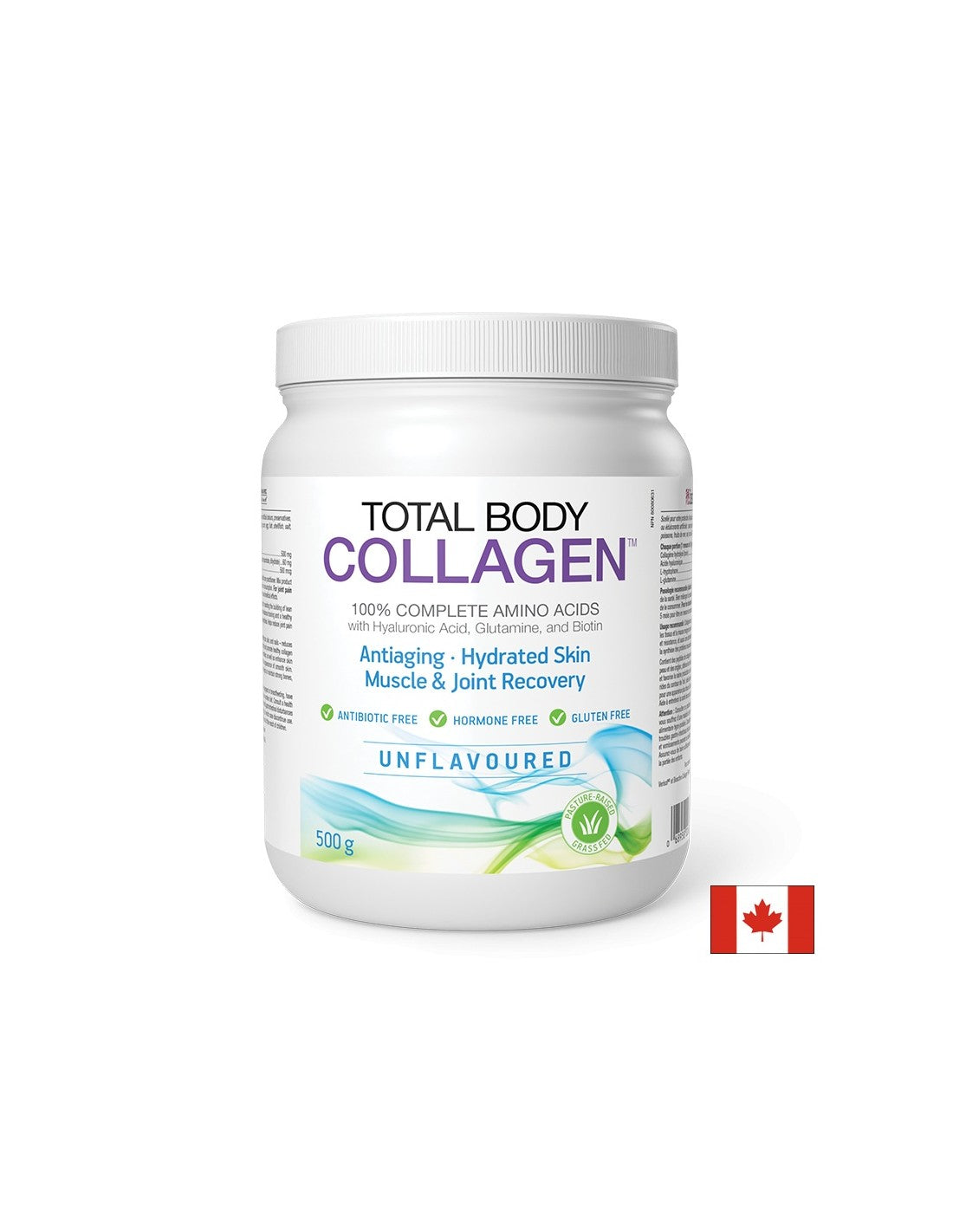 Hidrolizirani goveđi kolagen, s hijaluronskom kiselinom, glutaminom i biotinom - Total Body Collagen™, 500 g <tc>Natural Factors</tc>