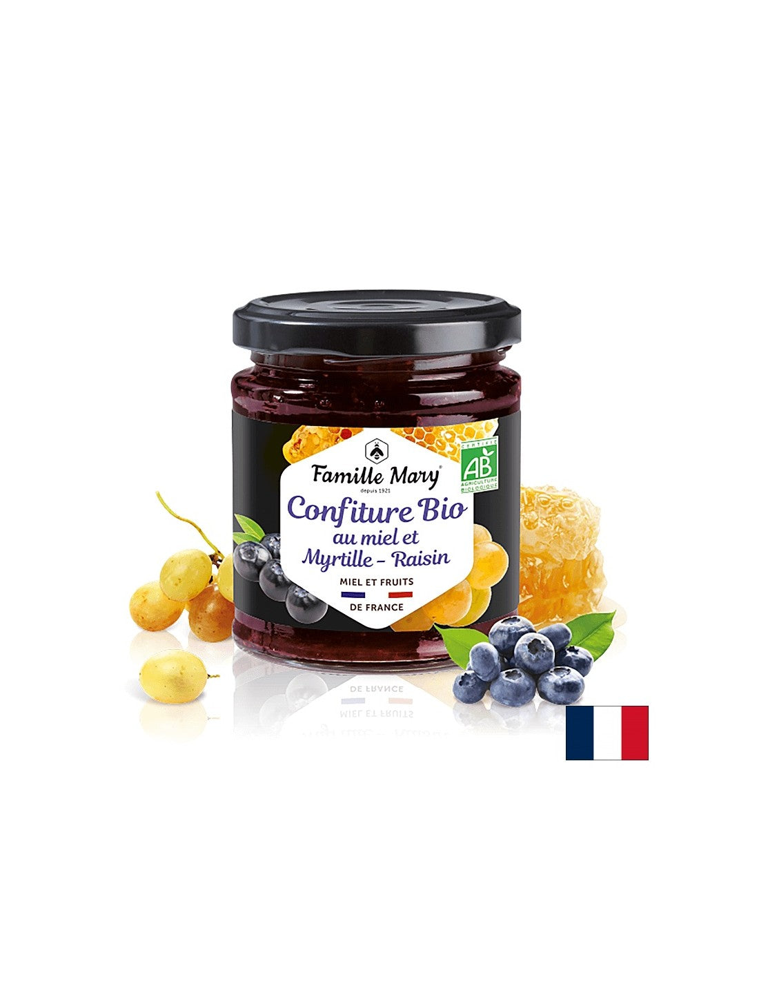 Jam od organskog meda, borovnica i grožđa, 220 g