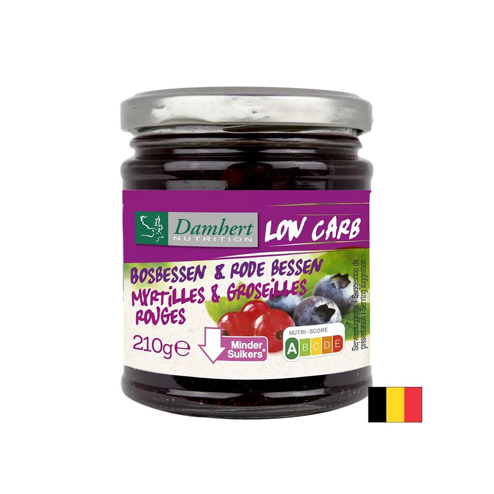 Jam od borovnice i crne ribizle s niskim udjelom šećera i ugljikohidrata, 210 g