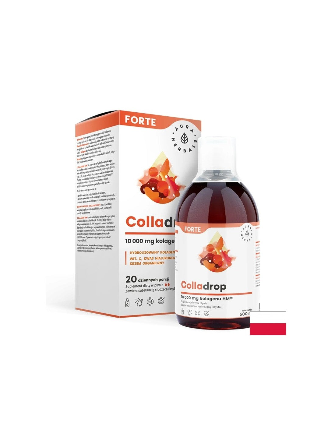 Kosa, koža i nokti - Collagen Forte HM ™ (s hijaluronskom kiselinom, vitaminom C i silikonom), 500 ml