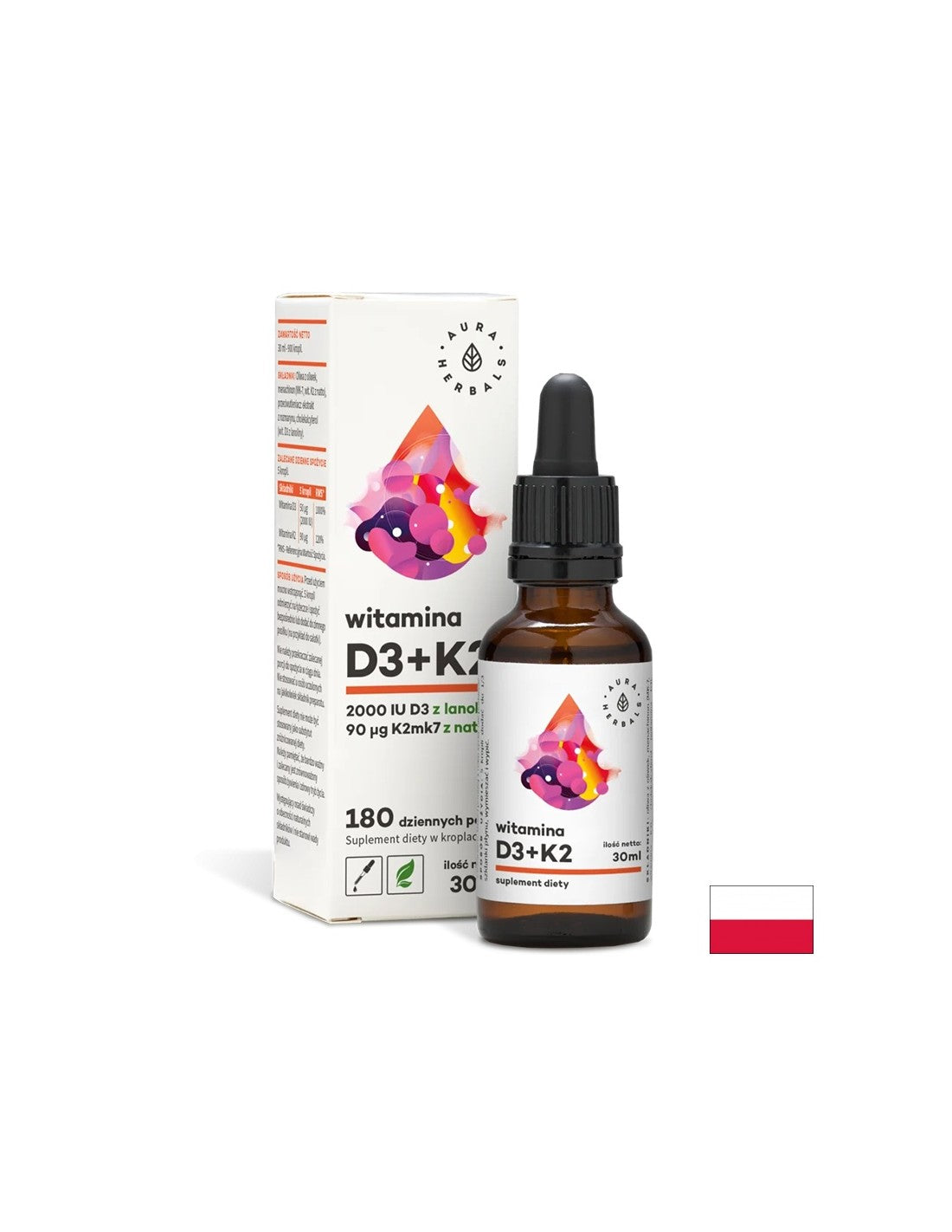 Kosti i zubi - Vitamin D3 + K2, 30 ml kapi <tc>Aura Herbals</tc>