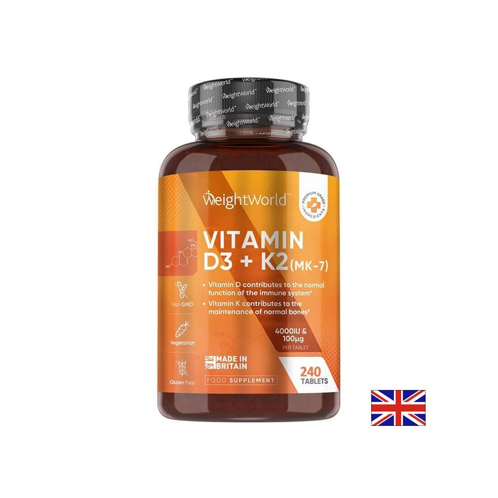 Kosti sustav - Vitamin D3 4000 IU + K2 100 µg, 180 tableta Worg World