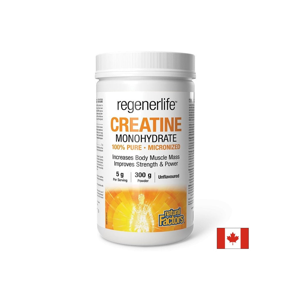 Kreatin monohidrat (mikronizirani) regenerlife ™ - snaga, izdržljivost i performanse mišića, 5000 mg x 300 g u prahu