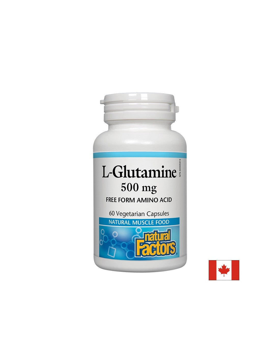 Za crijevnu barijeru i funkciju mišića - L-glutamin, 500 mg, 60 kapsula <tc>Natural Factors</tc>