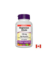 Magnezijev citrat / S visokom apsorpcijom / 150 mg, 60 kapsula <tc>Webber Naturals</tc>