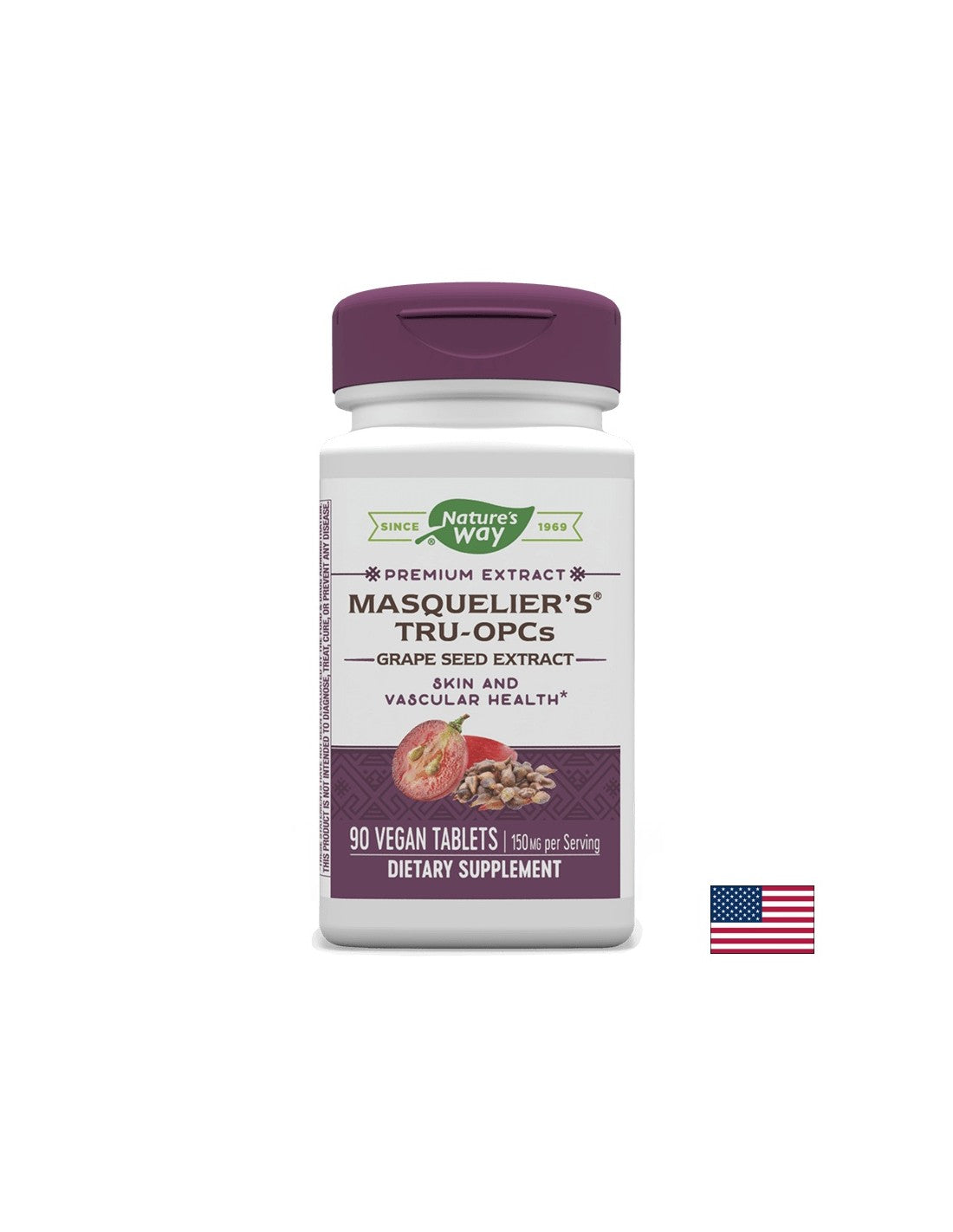 Masquelier's® Tru-OPCS ™ ekstrakt sjemenki grožđa, 90 tableta priroda