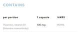 Vitamin B1 100 mg | Tiamin - 60 kapsula