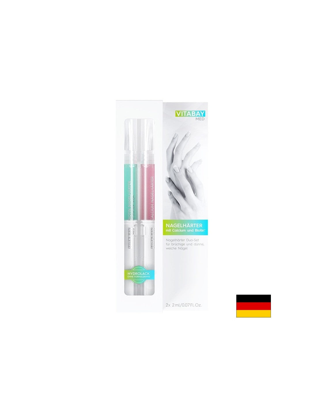 MED Nagelhärter Duo-Set - Duo set za jačanje noktiju s kalcijem i biotinom, 2 x 2 ml <tc>Vitabay</tc>