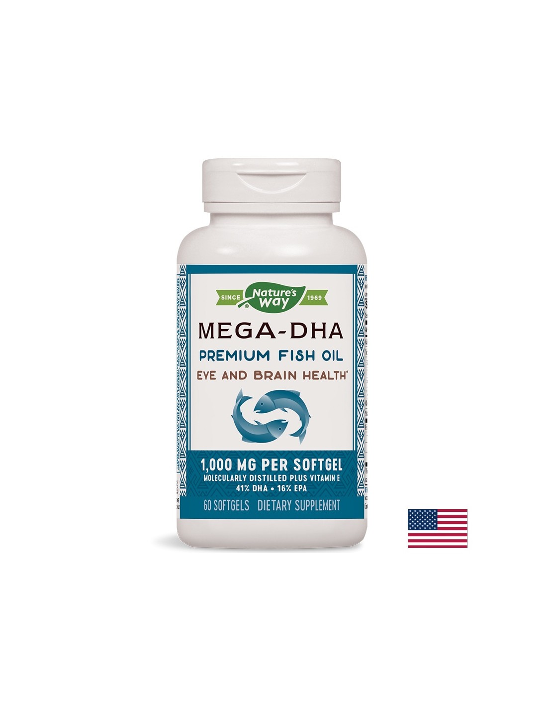 Mega -DHA riblje ulje 1000 mg - 60 kapsula