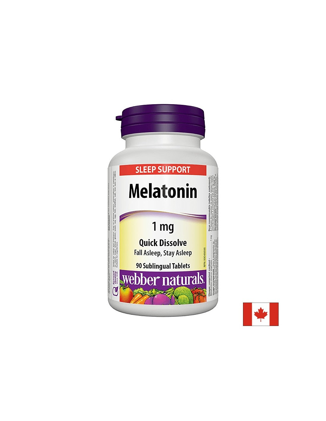 Za nesanicu - Melatonin 1 mg, 90 sublingvalnih tableta <tc>Webber Naturals</tc>