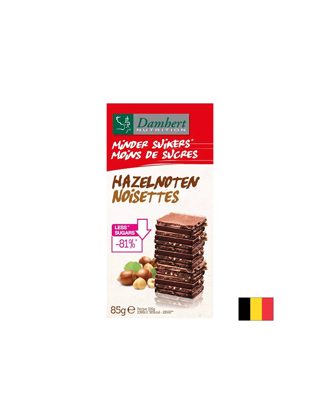 Mliječna čokolada s lješnjacima (bez šećera), 85 g