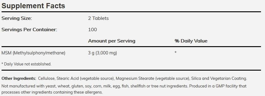MSM 1500 mg - 200 tableta