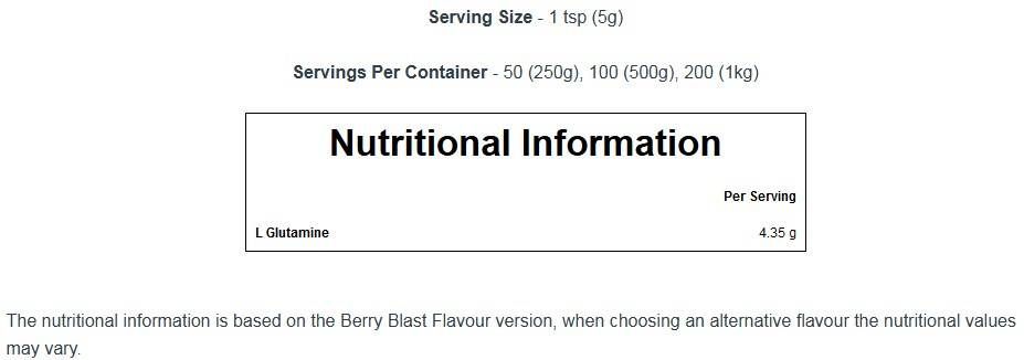 L -glutamin aminokiselina - 250 grama
