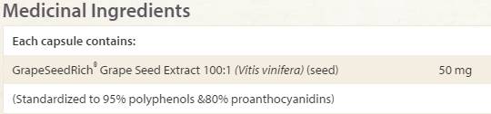 Ekstrakt sjemenki grožđa 50 mg 60 kapsula