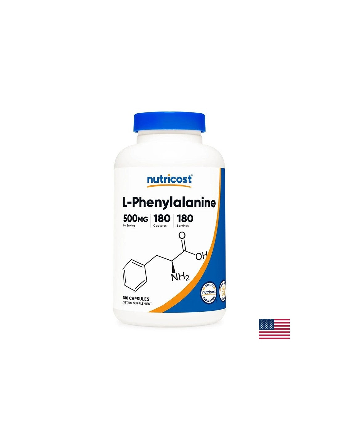Funkcija živaca i mozga - L-fenilalanin, 180 <tc>Nutricost</tc> Kapsule