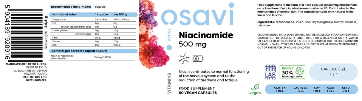 Niacinamid 500 mg - 60 kapsula