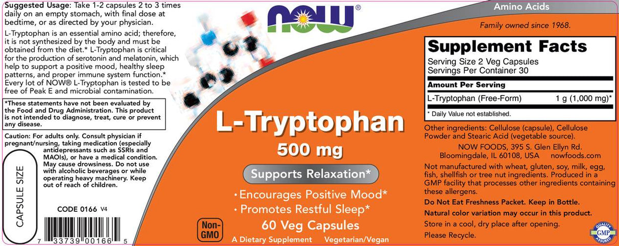 Triptophan 500 mg - 60 kapsula