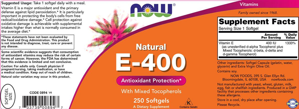 Vitamin E -400 IU MT - 100 gel kapsula