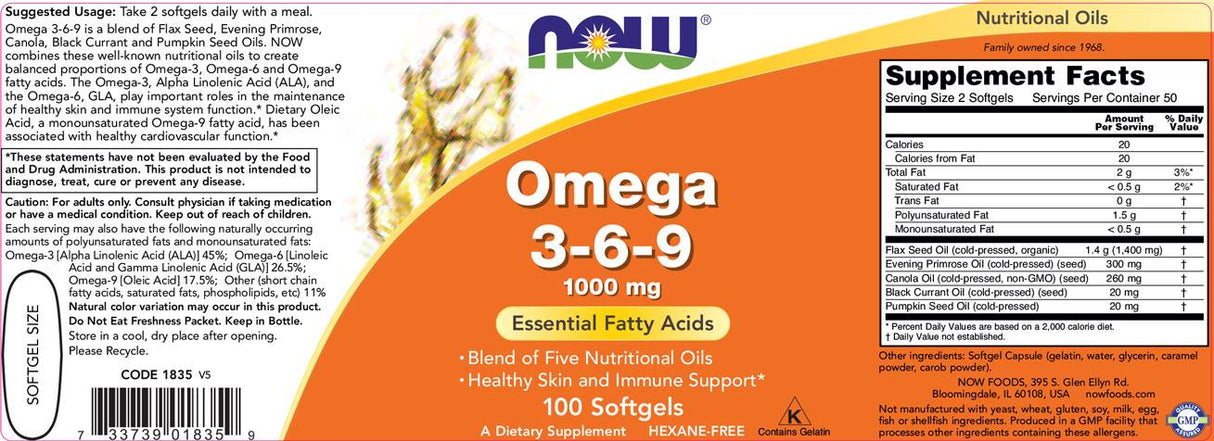 Omega 3-6-9 1000 mg-100 gel kapsula