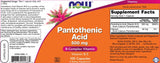 Vitamin B -5 / Pantotenska kiselina 500 mg - 100 kapsula